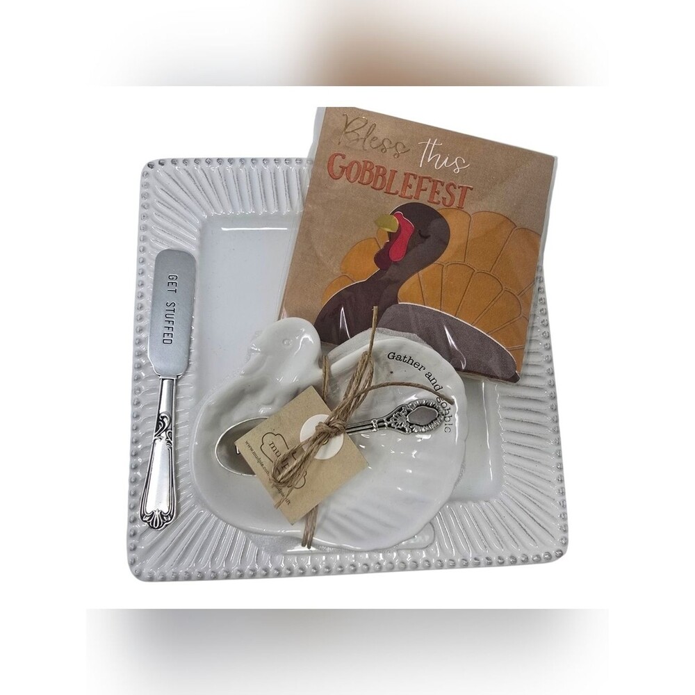 Mud Pie Thanksgiving Hosting Set: "Gobblin' then Wobblin'"